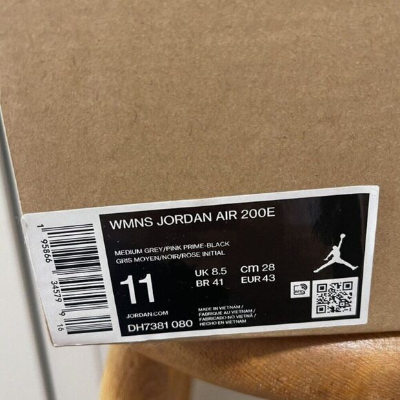 Nike Women Jordan Air Grey/Pink/Black 200E DH7381 080 Size 11 New - Picture 7 of 7